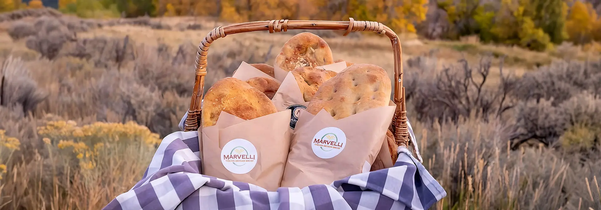 Marvelli artisan bread basket outdoors